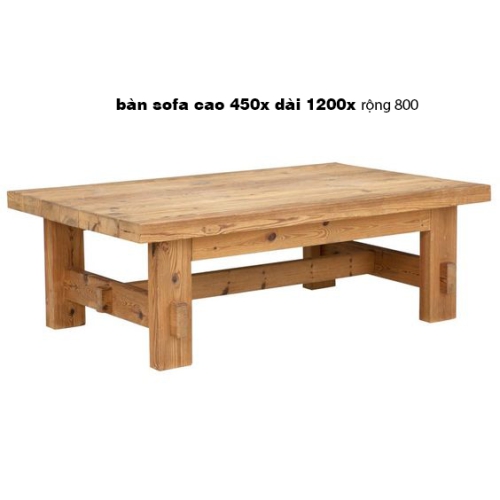 Bàn sofa gỗ tự nhiên Cao 450 x Dài 1200 x Rộng 800(1)