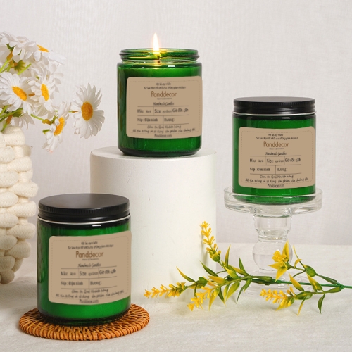 Nến thơm màu xanh sáp đậu nành