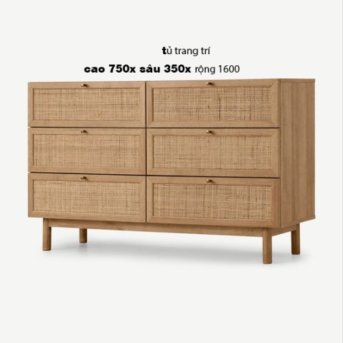 Tủ trang trí gỗ tự nhiên Cao 750 x Sâu 350 x Rộng 1600 (8)